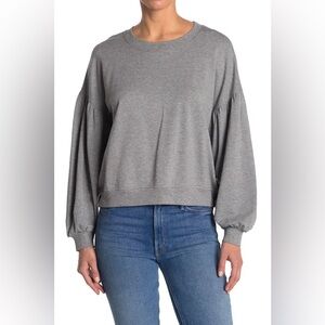 UGG Brook Balloon Sleeve Heather Grey Long Sleeve Top - XS